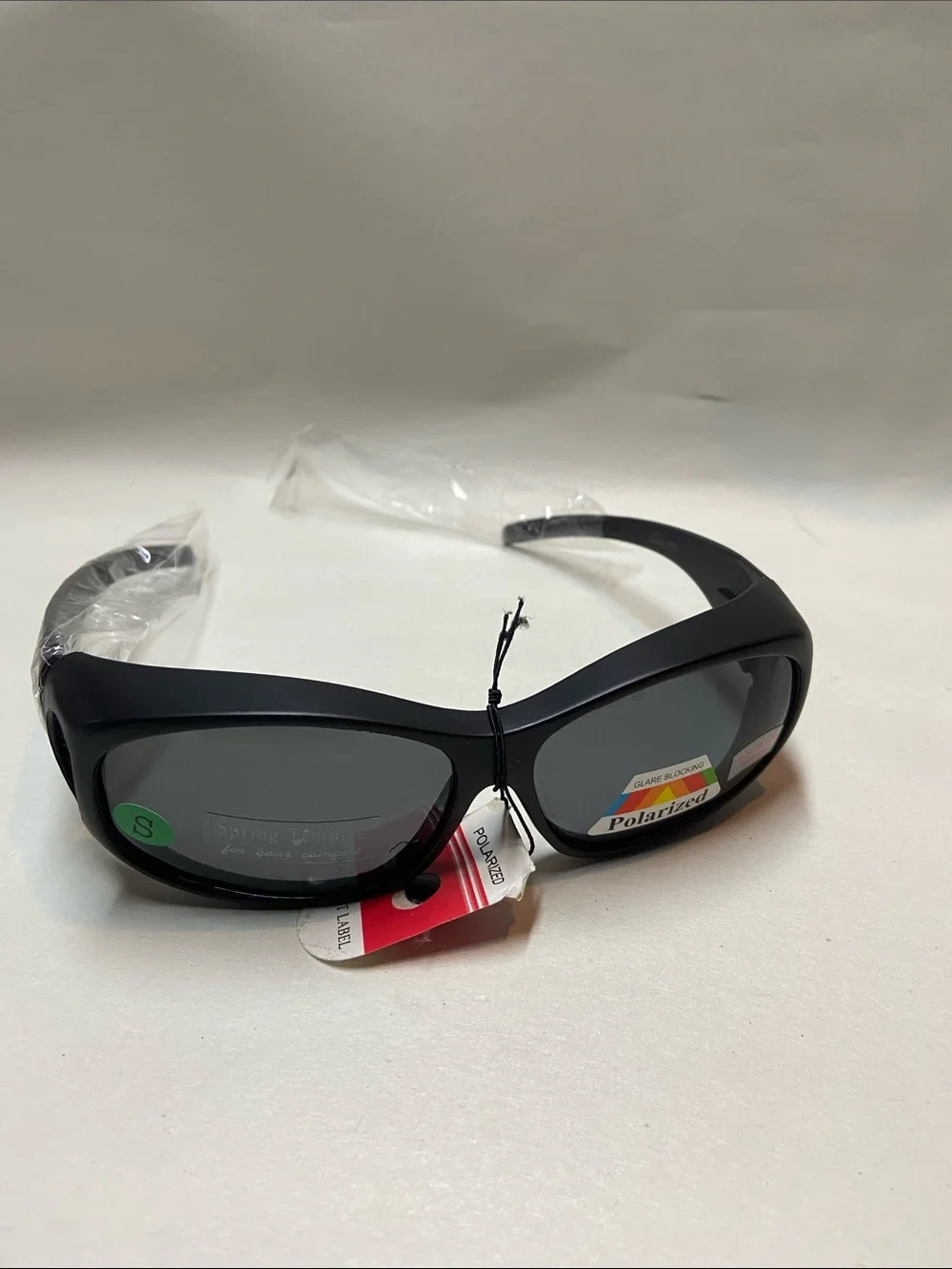 Polarized Black Women's Wrap Sunglasses fits over glasses